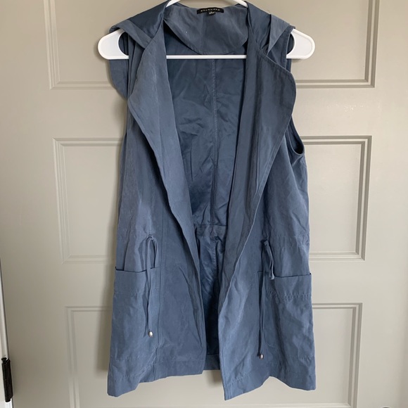 Staccato Jackets & Blazers - Staccato Boutique Hooded Vest | Steel Blue | Small